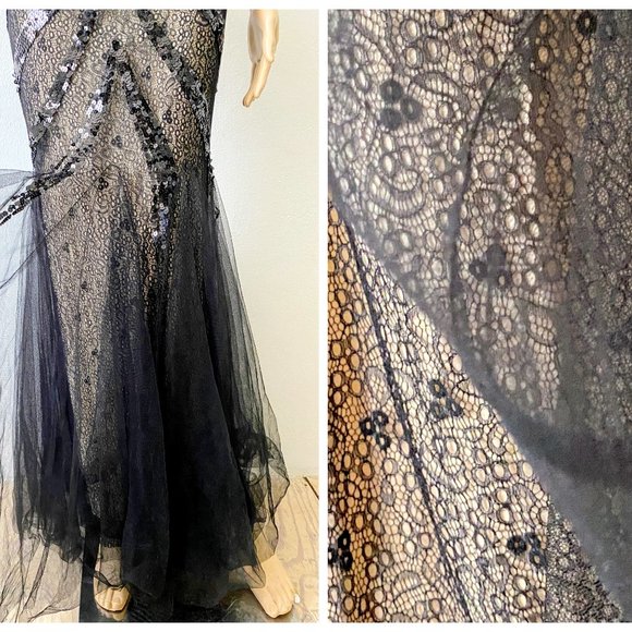 Black Beaded Evening Gown | Sexy Prom Dress | Cinderella Divine Dress | Size S - Picture 10 of 10